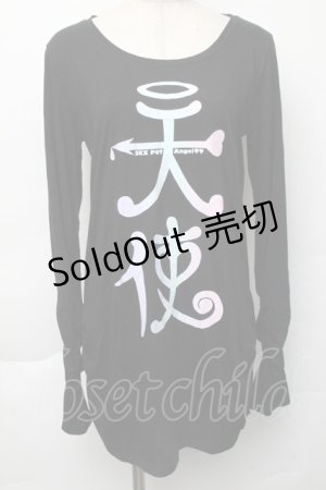 画像: SEX POT ReVeNGe / 天使プリントカットソー S 黒 S-25-11-30-021-SP-TS-HR-ZS