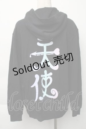 画像: SEX POT ReVeNGe / 天使プリントパーカー  黒 S-25-11-30-022-SP-TS-HR-ZS