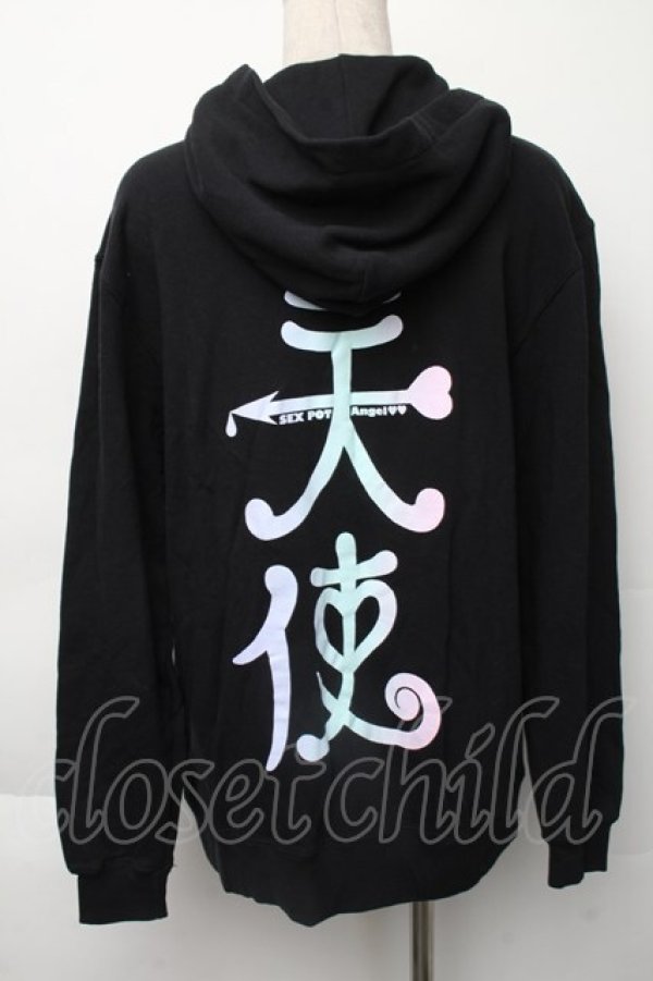 画像1: SEX POT ReVeNGe / 天使プリントパーカー  黒 S-25-11-30-022-SP-TS-HR-ZS (1)