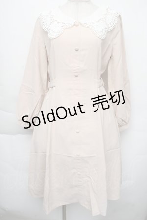 画像: axes femme POETIQUE / レース襟ワンピース  淡ピンク S-25-11-30-029-AX-OP-HR-ZS