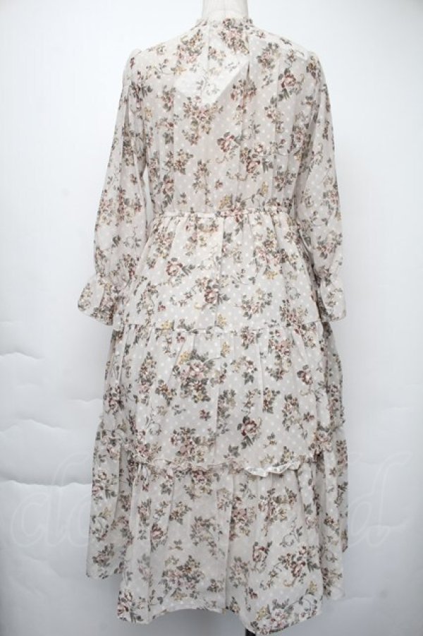 画像2: axes femme / レース襟付花柄ロングワンピース  キナリ S-25-11-30-031-AX-OP-HR-ZS (2)