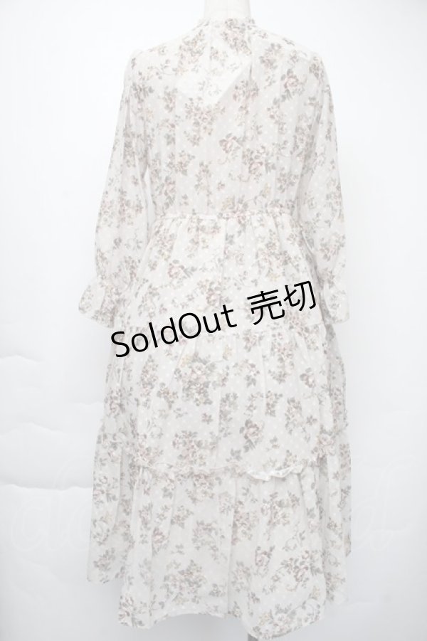 画像2: axes femme / レース襟付花柄ロングワンピース  キナリ S-25-11-30-031-AX-OP-HR-ZS (2)