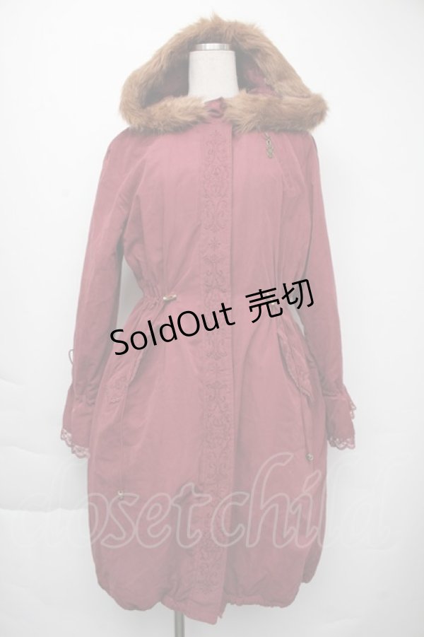 画像1: axes femme / フロント刺繍モッズコート  赤 S-25-11-30-034-AX-CO-HR-ZS (1)