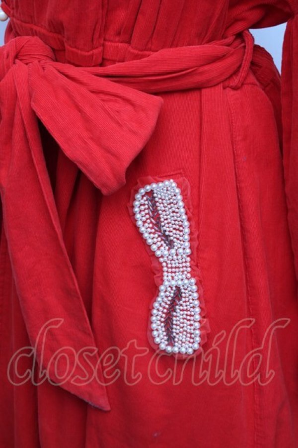 画像3: Franche Lippee / ビーズ刺繍ガウン  赤 S-25-12-01-031-LO-OP-HR-ZT044 (3)