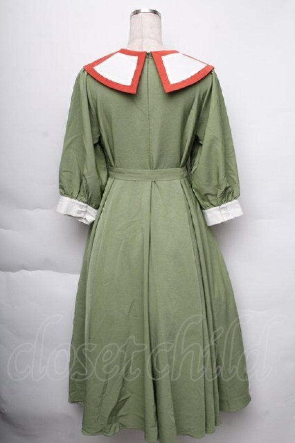 画像2: Favorite / ハサミ風リボンのお裁縫デザインワンピース  グリーン S-25-12-01-033-LO-OP-HR-ZT048 (2)