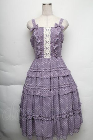 画像: heavenly garden / ドットフリルワンピース  ラベンダー S-25-12-01-034-LO-OP-AS-ZS