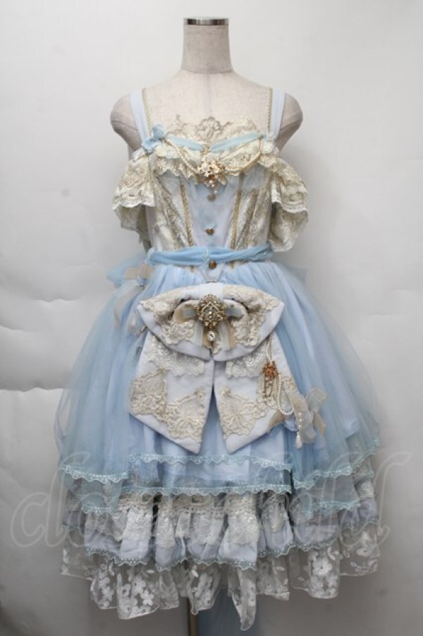 画像1: NINEODES / Spring In The Garden ジャンパースカートセット  サックス S-25-12-01-035-LO-OP-IG-ZT038 (1)