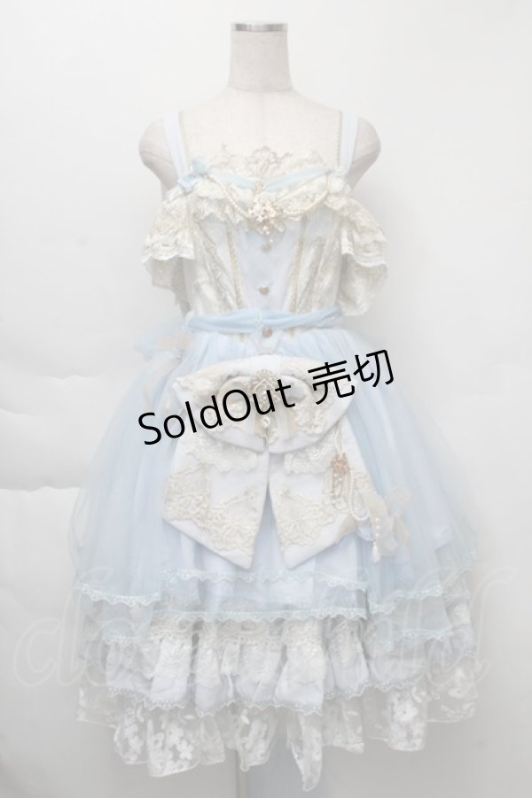 画像1: NINEODES / Spring In The Garden ジャンパースカートセット  サックス S-25-12-01-035-LO-OP-IG-ZT038 (1)