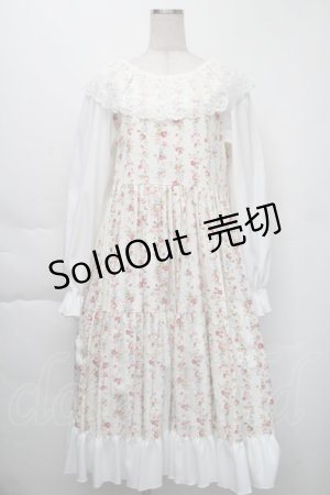 画像: marcHenTica by Hiroko Tokumine / フレアローズワンピース  オフ S-25-12-01-038-LO-OP-AS-ZS