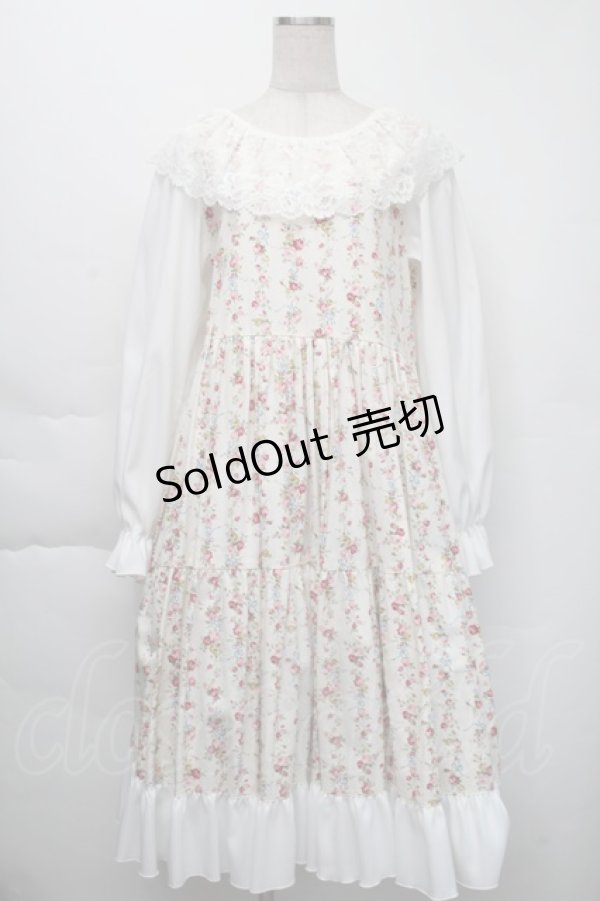 画像1: marcHenTica by Hiroko Tokumine / フレアローズワンピース  オフ S-25-12-01-038-LO-OP-AS-ZS (1)
