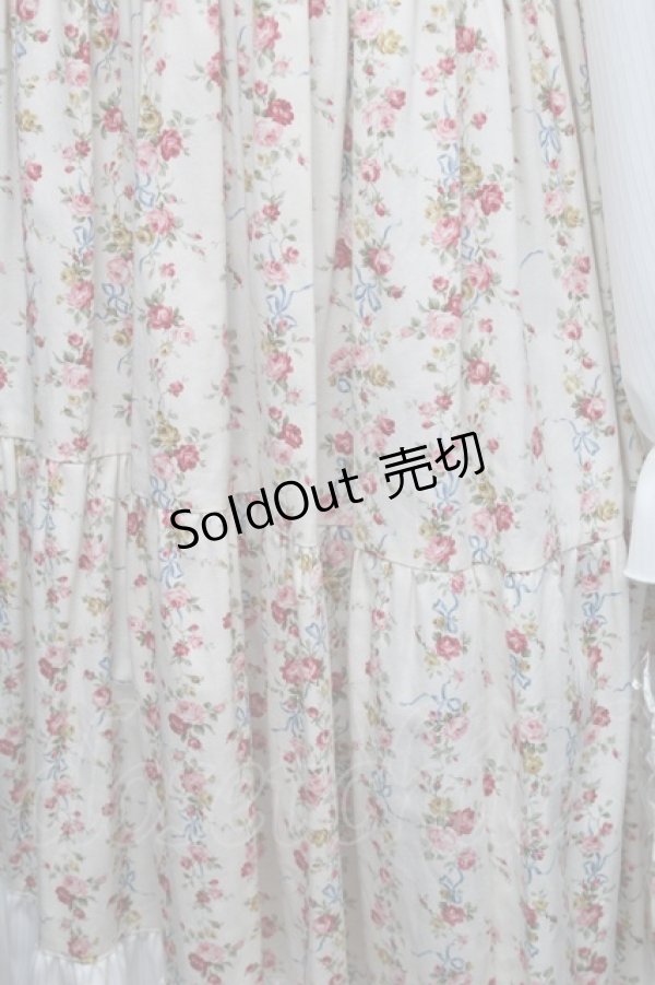 画像4: marcHenTica by Hiroko Tokumine / フレアローズワンピース  オフ S-25-12-01-038-LO-OP-AS-ZS (4)