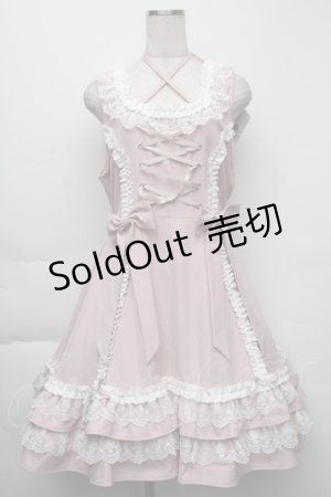 画像: DearMyLoveEmily / ミルフィーユフリルジャンパースカート LL ピンク S-25-12-01-039-LO-OP-HR-ZS