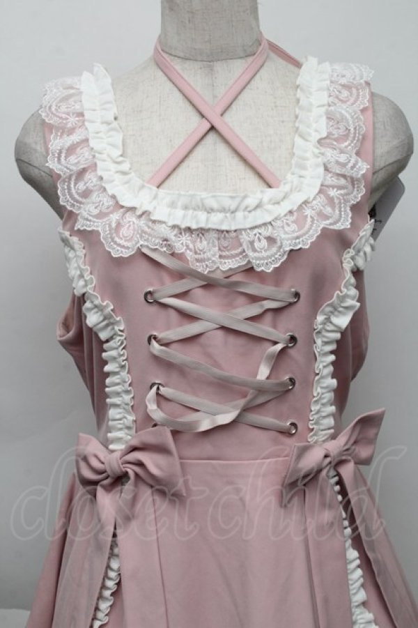 画像3: DearMyLoveEmily / ミルフィーユフリルジャンパースカート LL ピンク S-25-12-01-039-LO-OP-HR-ZS (3)