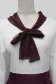 画像3: 【SALE】HirokoTokumine / レースカラーワンピース  ワインｘ白 S-25-12-01-040-LO-OP-AS-ZT516 (3)