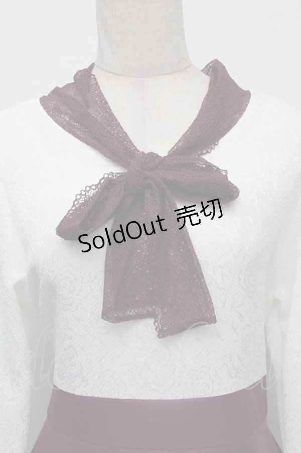 画像3: 【SALE】HirokoTokumine / レースカラーワンピース  ワインｘ白 S-25-12-01-040-LO-OP-AS-ZT516 (3)
