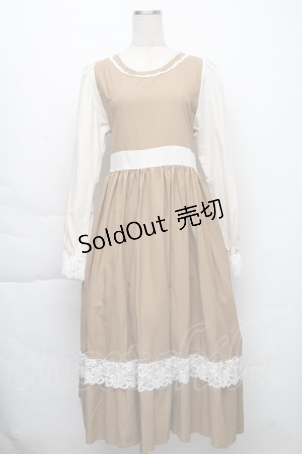 画像1: HirokoTokumine / ローズレースワンピース  ベージュ S-25-12-01-045-LO-OP-AS-ZS (1)