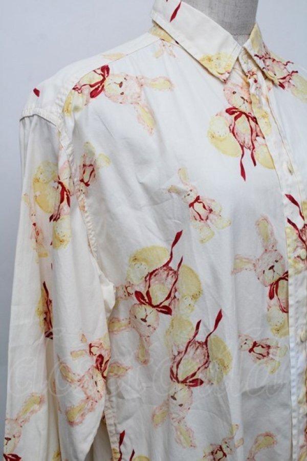 画像3: PINK HOUSE / うさぎリボン総柄ブラウス  アイボリー S-25-12-01-005-LO-BL-SA-ZT151 (3)