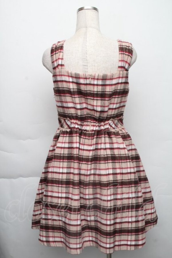 画像2: LODISPOTTO / チェックニットジャンパースカート  ブラウン S-25-12-01-048-LO-JA-HR-ZT154 (2)