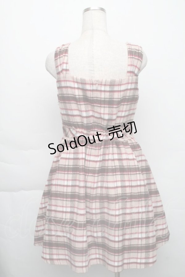 画像2: 【SALE】LODISPOTTO / チェックニットジャンパースカート  ブラウン S-25-12-01-048-LO-JA-HR-ZT154 (2)