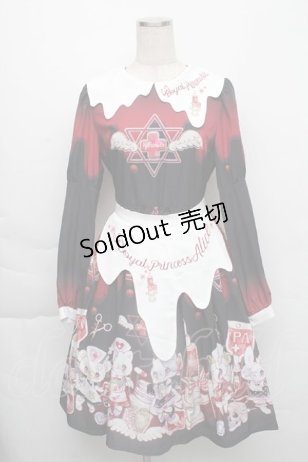 画像1: Royal Princess Alice / Melty Hospitalエプロン付きワンピース  黒 S-25-12-01-049-LO-OP-HR-ZS (1)