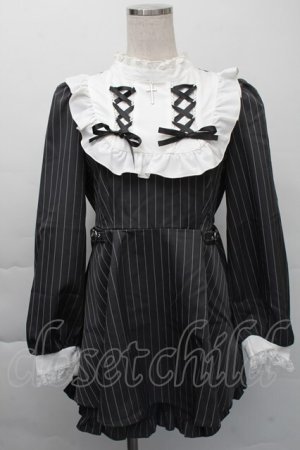 画像: NOEMIE / ゴシックレースアップセットアップ  黒ｘ白 S-25-12-01-051-LO-OP-HR-ZS