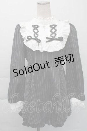 画像: NOEMIE / ゴシックレースアップセットアップ  黒ｘ白 S-25-12-01-051-LO-OP-HR-ZS