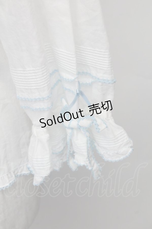 画像4: PINK HOUSE / ローンフリルブラウス  サックスＸ白 S-25-12-01-006-LO-BL-SA-ZS (4)