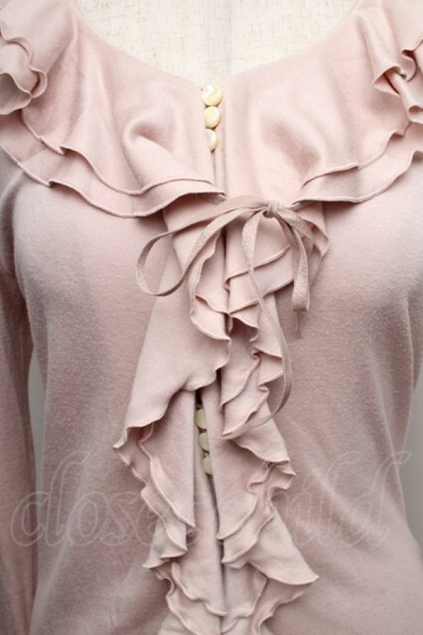 画像3: INGEBORG / ダブルフリルカーディガン  ピンク S-25-12-01-009-LO-TO-SA-ZT143 (3)