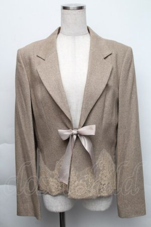 画像: INGEBORG / 裾レースジャケット L ブラウン S-25-12-01-011-LO-JA-SA-ZT037