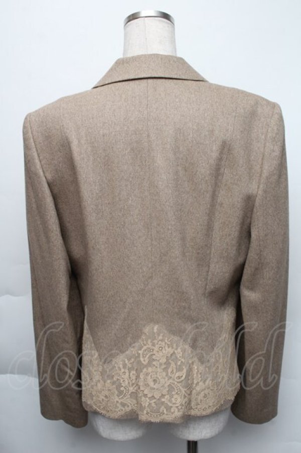 画像2: INGEBORG / 裾レースジャケット L ブラウン S-25-12-01-011-LO-JA-SA-ZT037 (2)