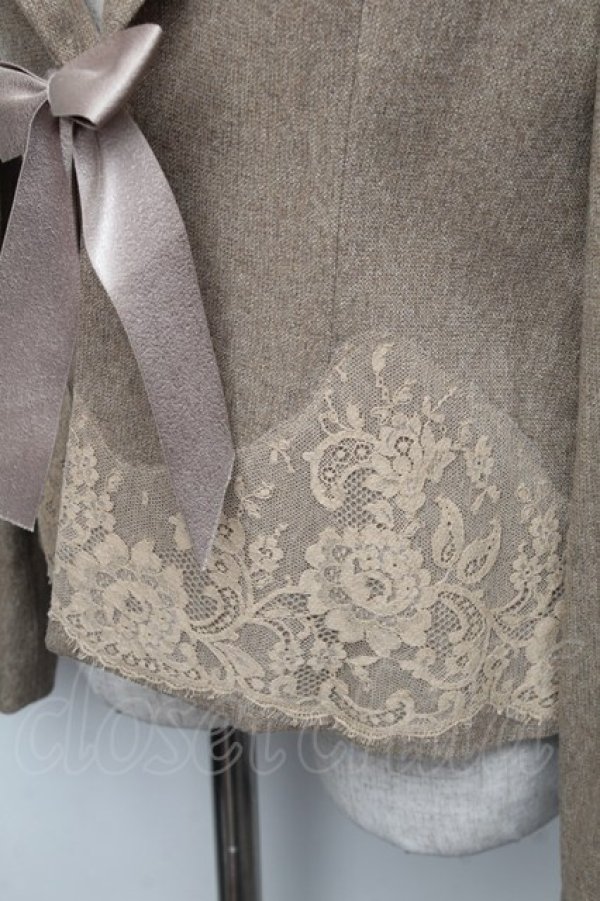 画像3: INGEBORG / 裾レースジャケット L ブラウン S-25-12-01-011-LO-JA-SA-ZT037 (3)
