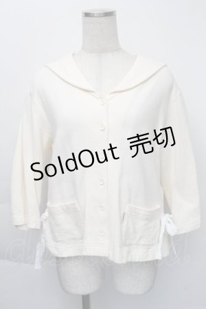 画像: 【SALE】PINK HOUSE / セーラーカラースウェットカーディガン  アイボリー S-25-12-01-012-LO-TO-SA-ZT032