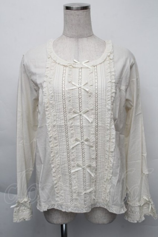 画像1: PINK HOUSE / ローンフリルブラウス  オフ S-25-12-01-002-LO-BL-AS-ZT151 (1)