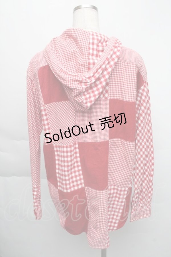 画像2: PINK HOUSE / チェックパーカー付きシャツ  レッド S-25-12-01-016-LO-BL-SA-ZS (2)