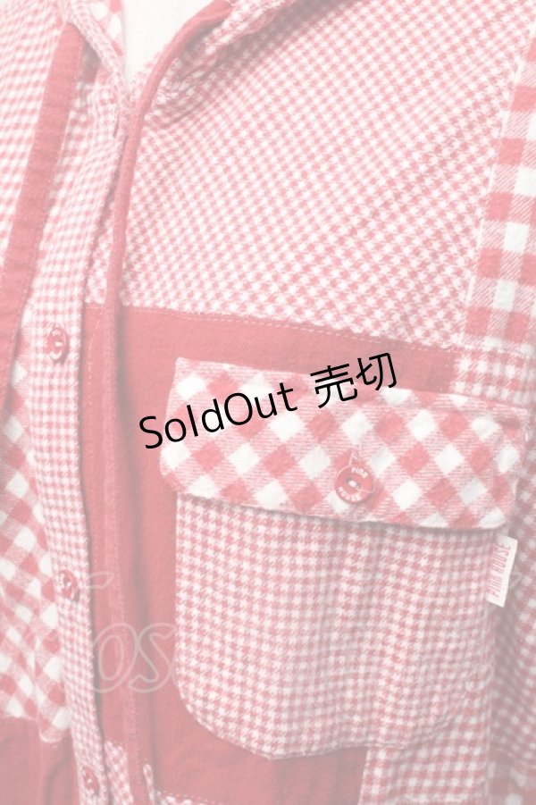 画像3: PINK HOUSE / チェックパーカー付きシャツ  レッド S-25-12-01-016-LO-BL-SA-ZS (3)