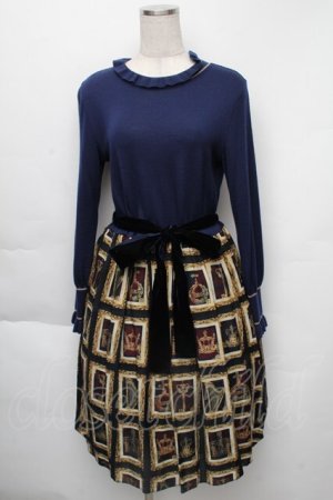 画像: Jane Marple / Precious Framesトロンプイユワンピース  ネイビー S-25-12-01-024-JM-OP-HR-ZS