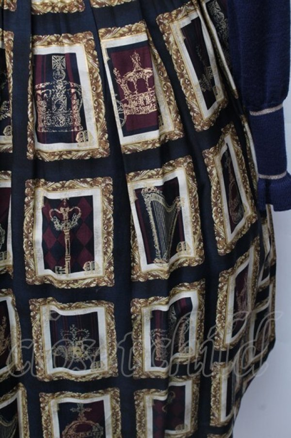 画像3: Jane Marple / Precious Framesトロンプイユワンピース  ネイビー S-25-12-01-024-JM-OP-HR-ZS (3)