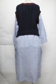 画像2: Jane Marple Dans Le Salon / Tilden vest and stripe trompe-l'oeil dress  サックスｘ紺 S-25-12-01-025-JM-OP-AS-ZS (2)