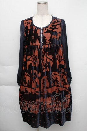 画像: Jane Marple / フェアリーテイルオパールミニワンピース  ブラウンｘ紺 S-25-12-01-026-JM-OP-AS-ZS