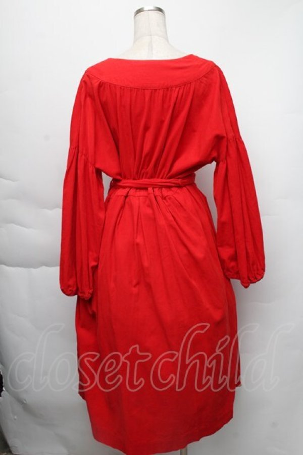 画像2: Franche Lippee / ビーズ刺繍ガウン  赤 S-25-12-01-031-LO-OP-HR-ZT044 (2)