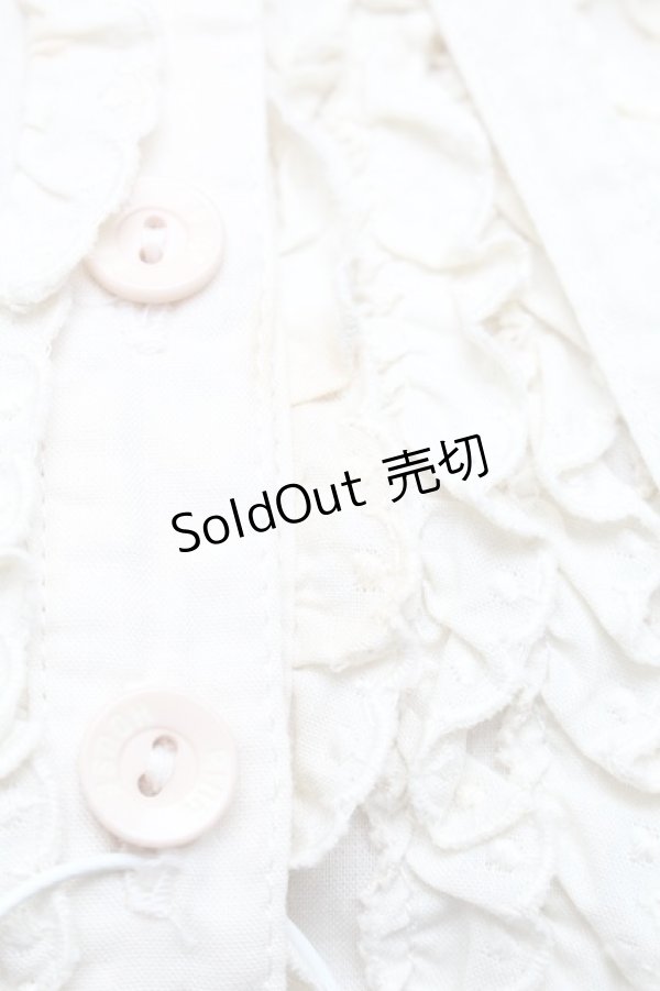 画像4: PINK HOUSE / ピコフリルブラウス  ベージュ S-25-12-02-025-LO-BL-HR-ZS (4)