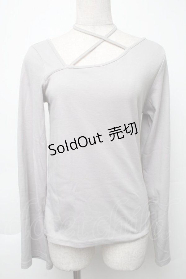 画像1: axes femme / 肩あきリボンデザインプルオーバー  グレー S-25-12-02-026-AX-TO-AS-ZS (1)