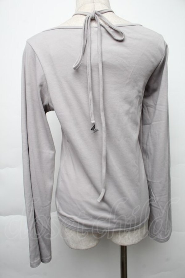 画像2: axes femme / 肩あきリボンデザインプルオーバー  グレー S-25-12-02-026-AX-TO-AS-ZS (2)