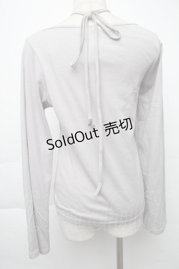 画像2: axes femme / 肩あきリボンデザインプルオーバー  グレー S-25-12-02-026-AX-TO-AS-ZS (2)