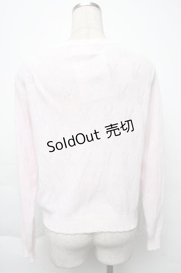 画像2: Nile Perch / うさぎ透かし編みカーディガン  ピンク S-25-12-02-027-LO-TO-HR-ZS (2)