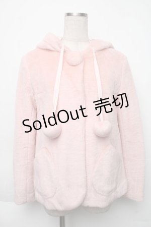 画像: MILK / ファーフードショートコート  ピンク S-25-12-02-028-ML-CO-AS-ZS