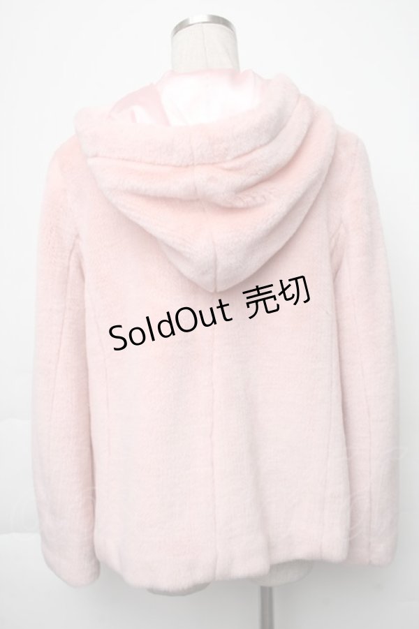 画像2: MILK / ファーフードショートコート  ピンク S-25-12-02-028-ML-CO-AS-ZS (2)