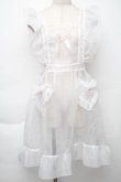 画像1: Nile Perch / オーガンジーフリルエプロンドレス  白 S-25-12-02-030-LO-OP-HR-ZS (1)