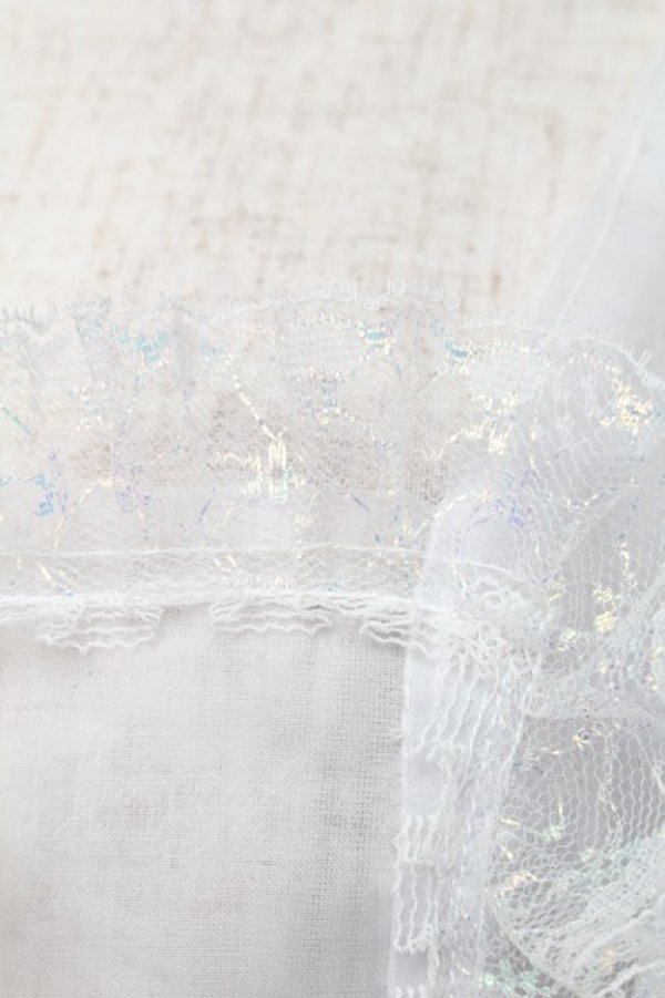 画像4: Nile Perch / オーガンジーフリルエプロンドレス  白 S-25-12-02-030-LO-OP-HR-ZS (4)