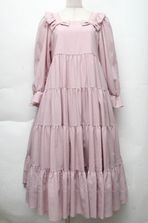 画像: Maria pipi / リボン&ティアードドレス  ピンク S-25-12-02-033-EL-OP-AS-ZS